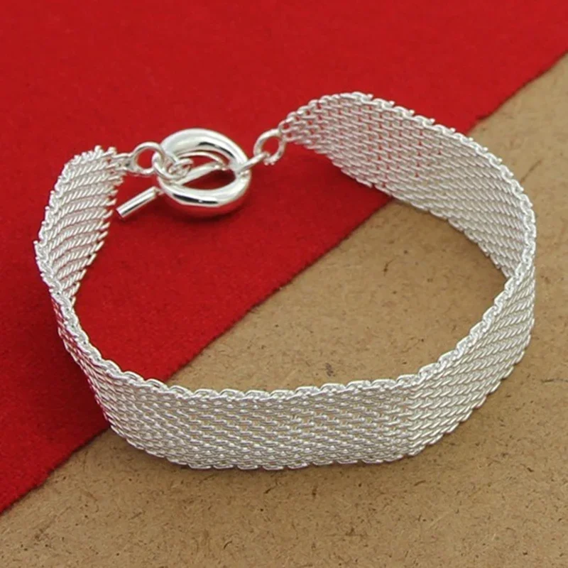 Pulseira de pulso de prata esterlina para mulheres, encanto do amor do coração, joias na moda, moda, novo, 2023