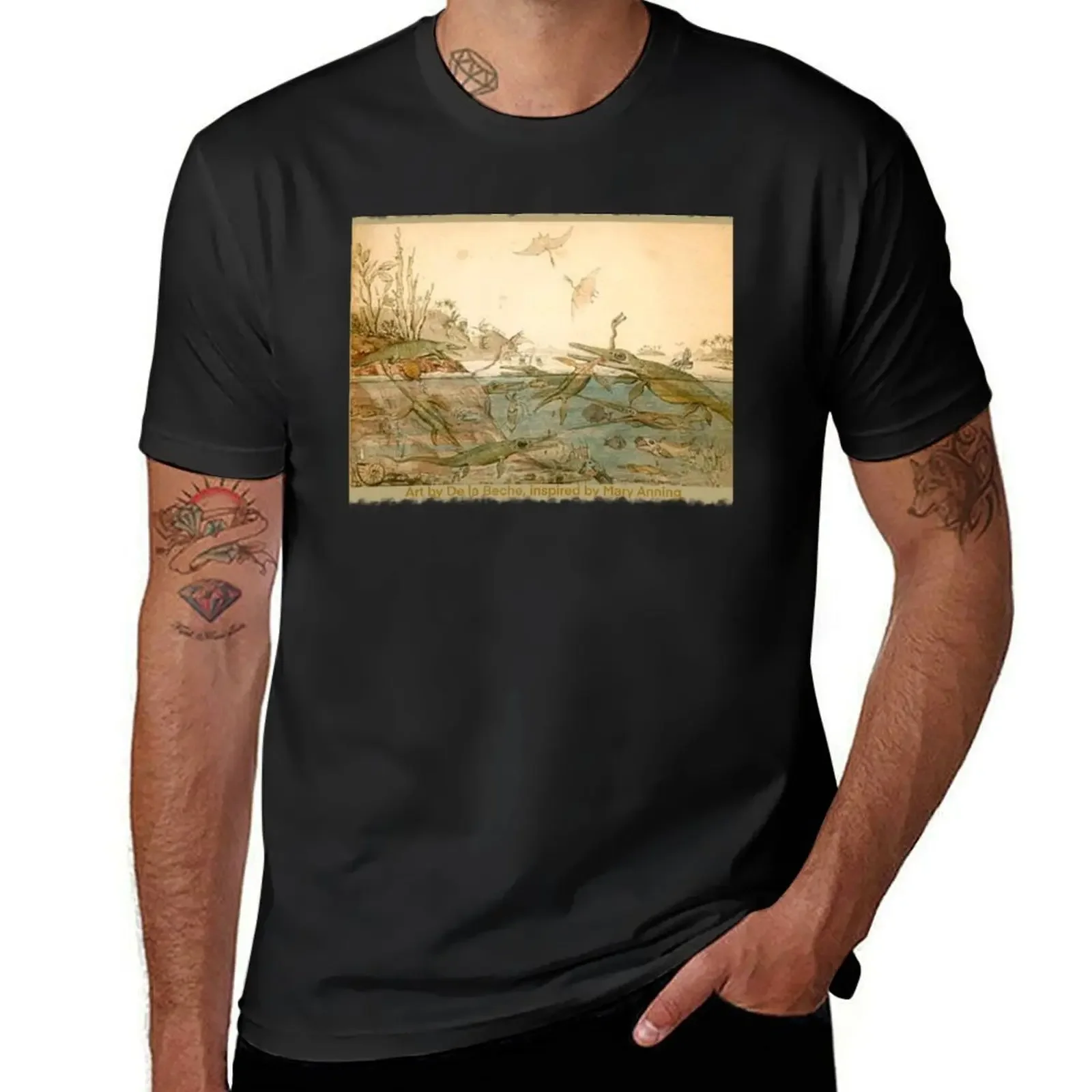 A More Ancient Dorset inspired by Mary Anning’s fossils, art by De La Beche T-Shirt basketball graphic tees t shirts men