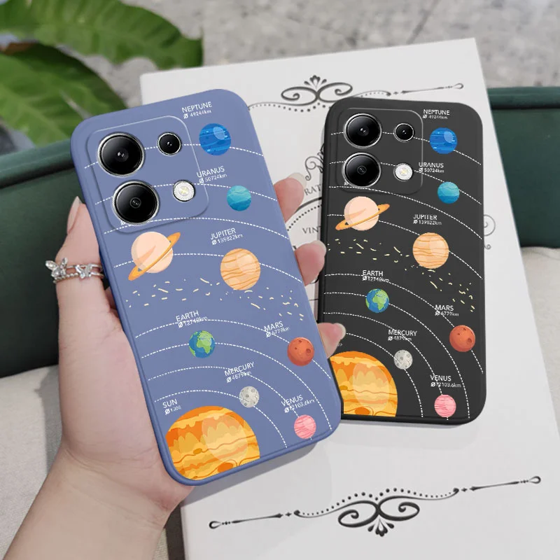 Deductive Planet Phone Case For Xiaomi Redmi Note 14 13 12 12S 11 11S 10 10S 9 9S Pro Plus 4G 5G Liquid Silicone Cover