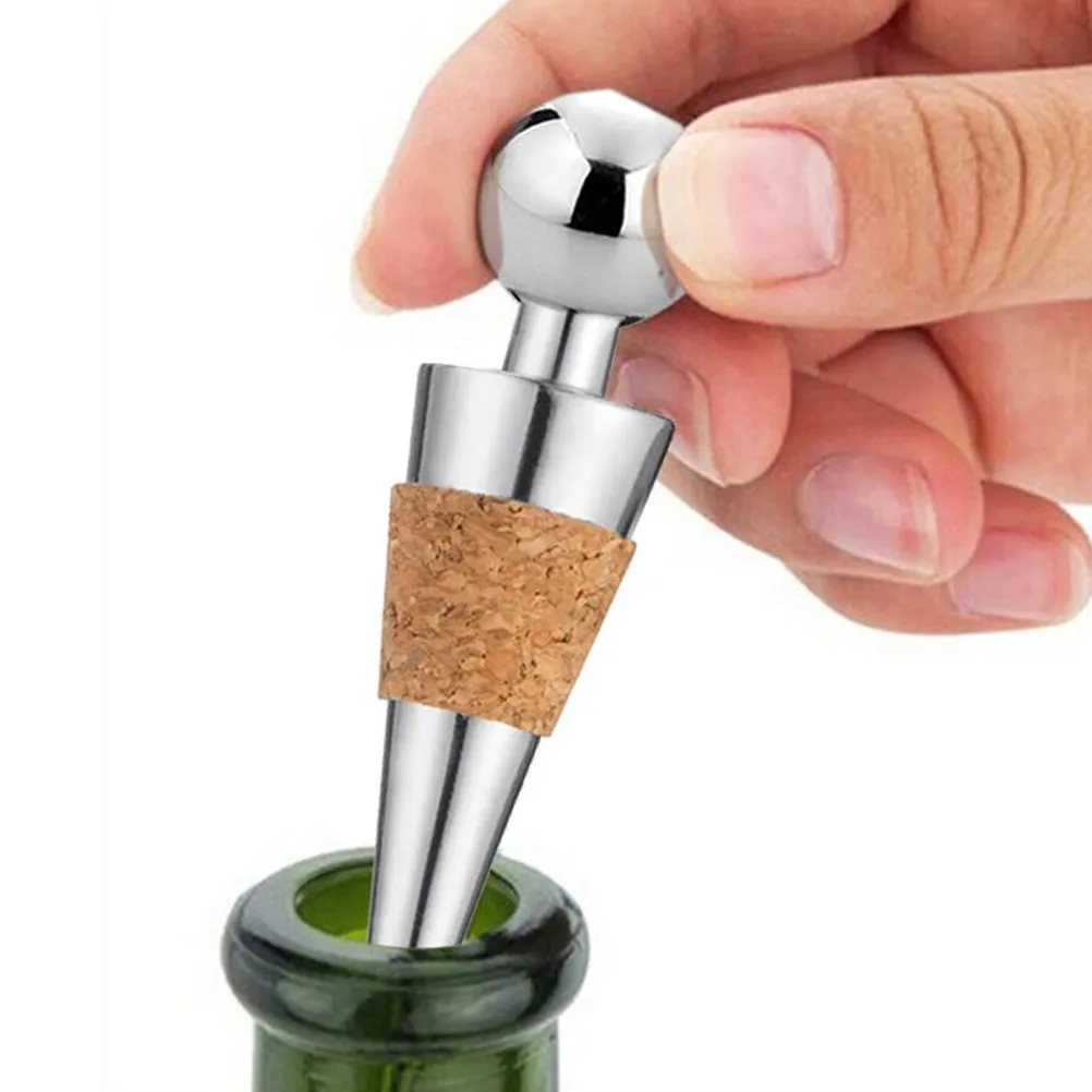 Compact Lightweight Wine Saver Stopper Fine Stainless Steel Plus Cork Construction Excellent Sealing Prevents Oxidation for Red