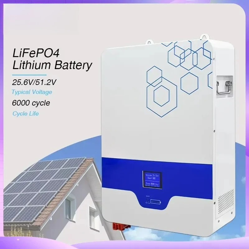 48V Deep Cycle Lithium Solar Battery for Home Energy Storage System High Capacity LiFePO4 Power Wall Off Grid PV Panel Kit