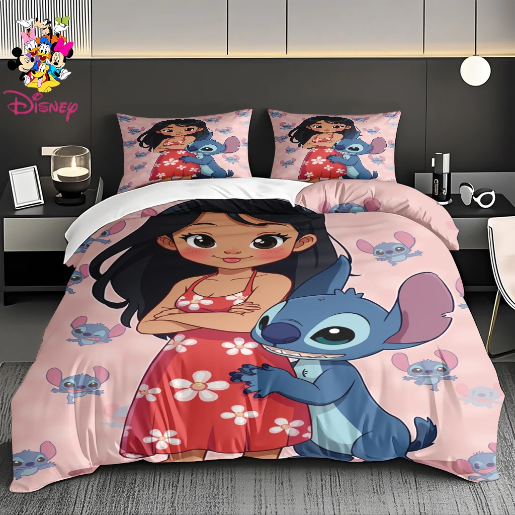 2/3 قطعة مجموعة غطاء لحاف ديزني ليلو وستيتش بدون حشو طباعة رقمية قابلة للغسل في الغسالة مقاس كينغ/كوين نعومة تشبه السحابة