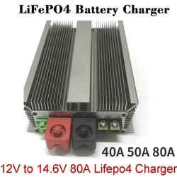 12V to 14.6V 40A-80A Lifepo4 Charger 10V-16V Battery Charger RVs Boat Car Dual Battery System for Lifepo4 Lithium Battery