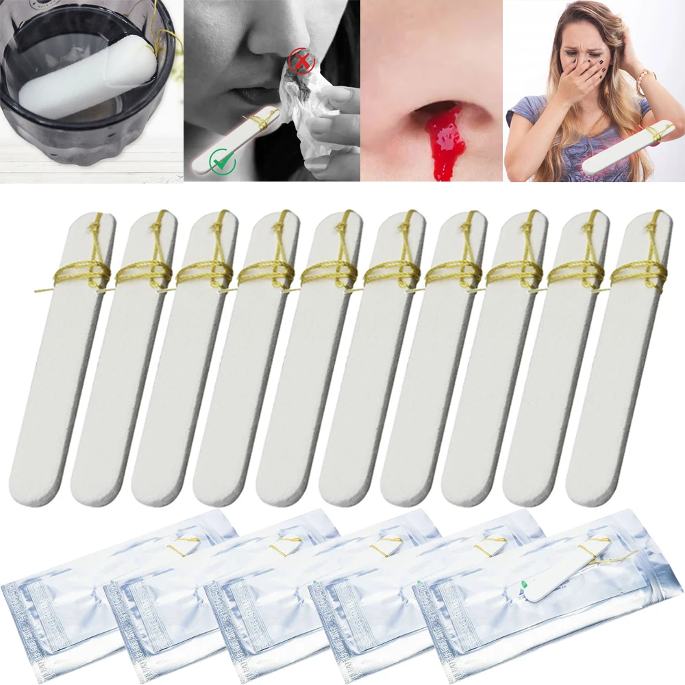 Vendaje Nasal desechable, esponja médica hemostática PVA para sangrado de nariz, embalaje individual Nasal, tapón para hemostasia, 1/2/3/4/5/10 Uds.