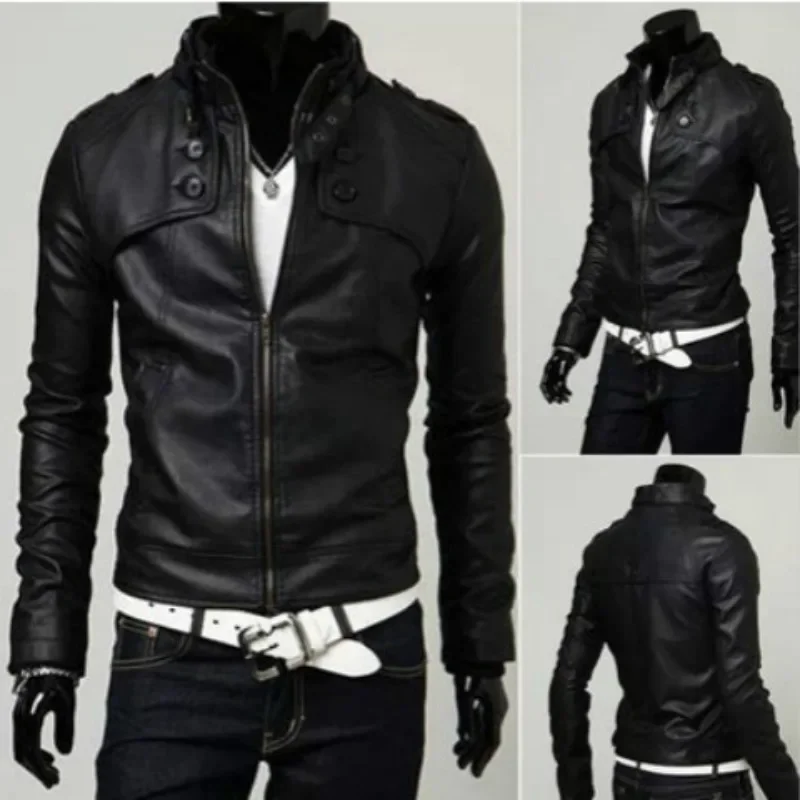 

Faux Leather Clothing Short Loose Joker New Men Winter Pu Overcoat Slim Youth Simple Jacket Leisure Fashion Outwear