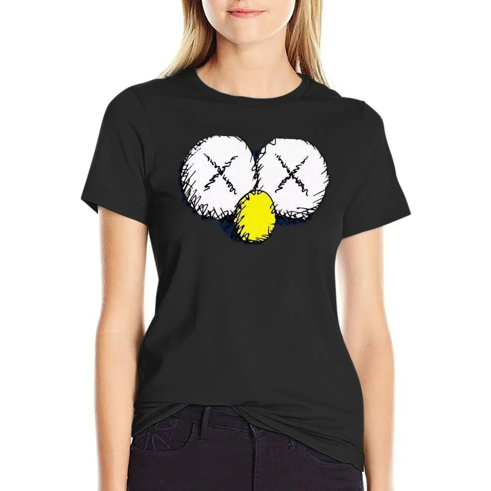 

eyes doll xx T-Shirt cute tops blacks blanks kawaii clothes Woman clothing