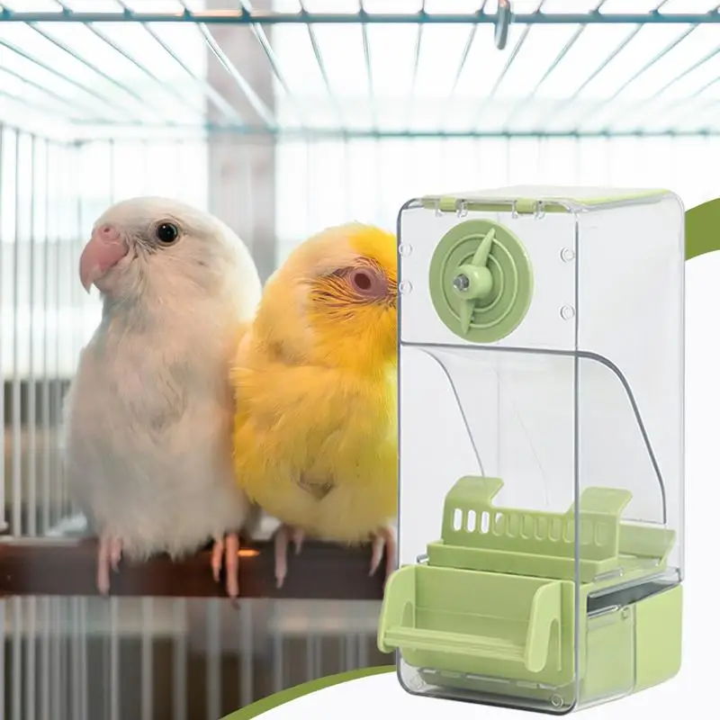 Mangiatoia automatica per uccelli Paraveri a prova di perdite Mangiatoia per alimenti Gabbia per uccelli Forniture Dispenser di cibo per parrocchetti Cockatiels Canarini