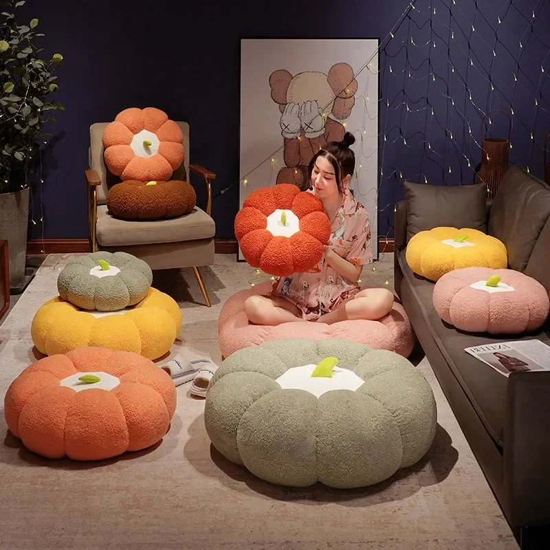 45-70cm Kawaii Ins Plush Plants Pillow Pumpkin Futon Super Soft Fruits Pumpkin Toys Stuffed Cushion Nice Gift