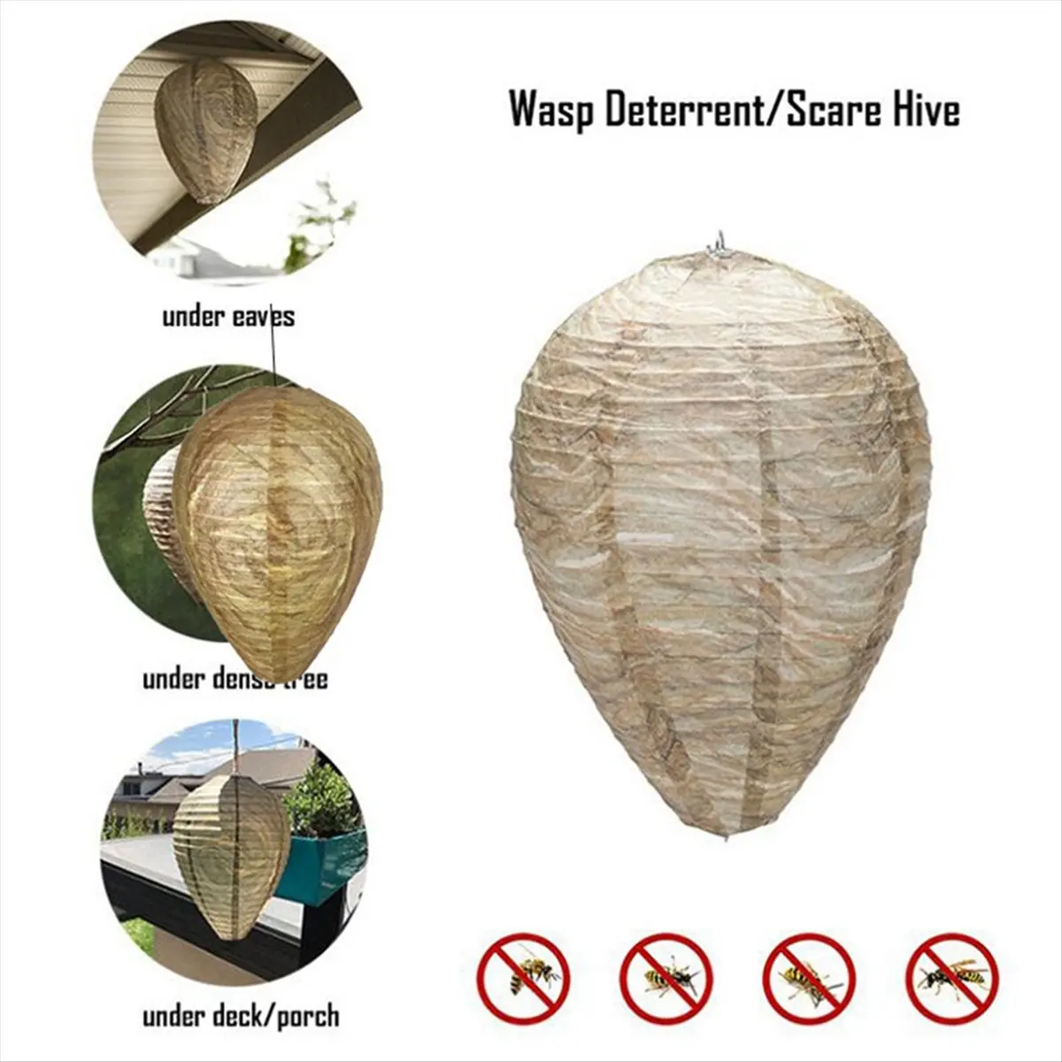 Final~~2 Pcs Wasp Nest Wasp Deterrent for Outdoor Hanging, Home and Garden A