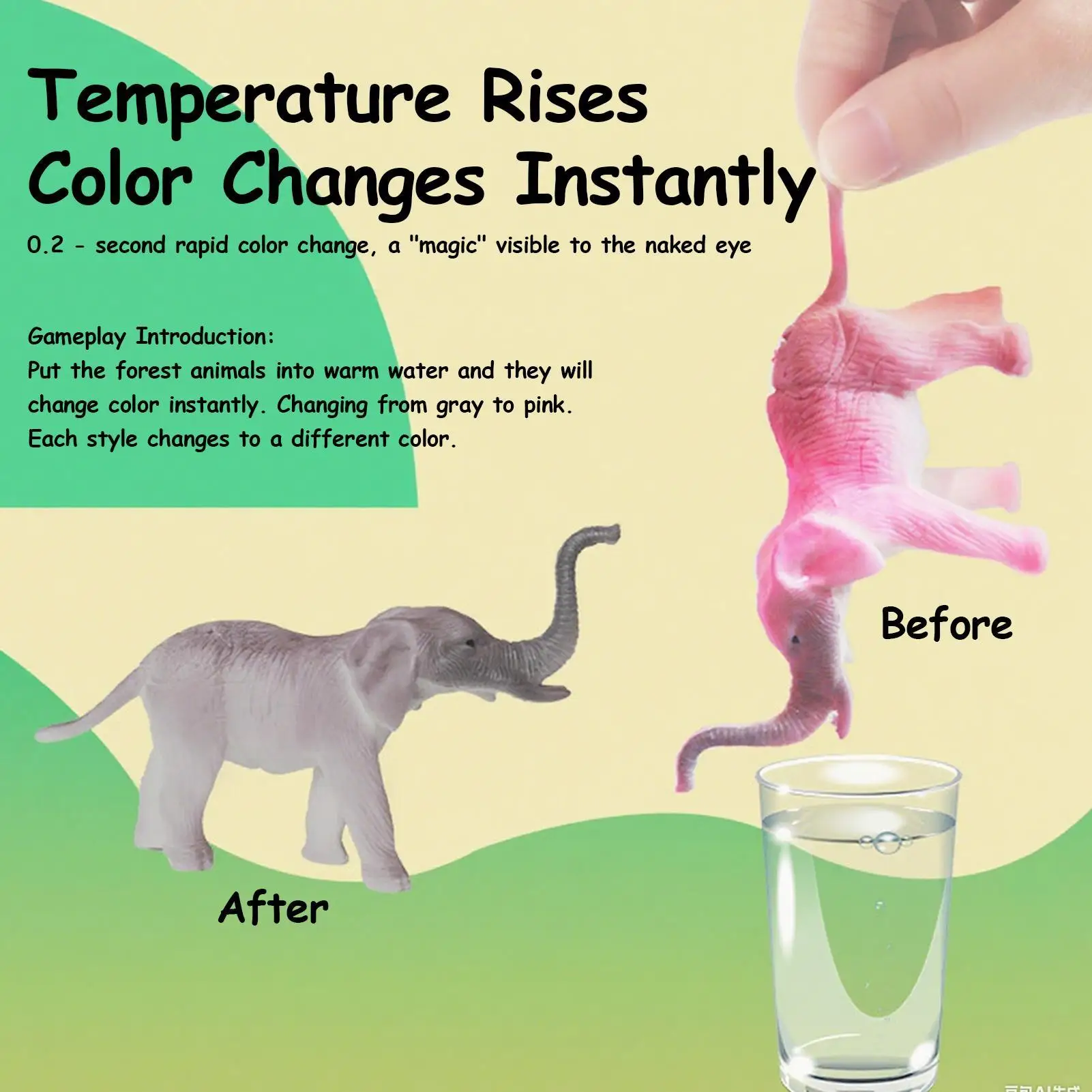 Giocattoli da bagno per animali che cambiano colore da 6 pezzi - Set di giochi d'acqua sensoriali per i più piccoli Divertimento educativo in aula per feste in piscina