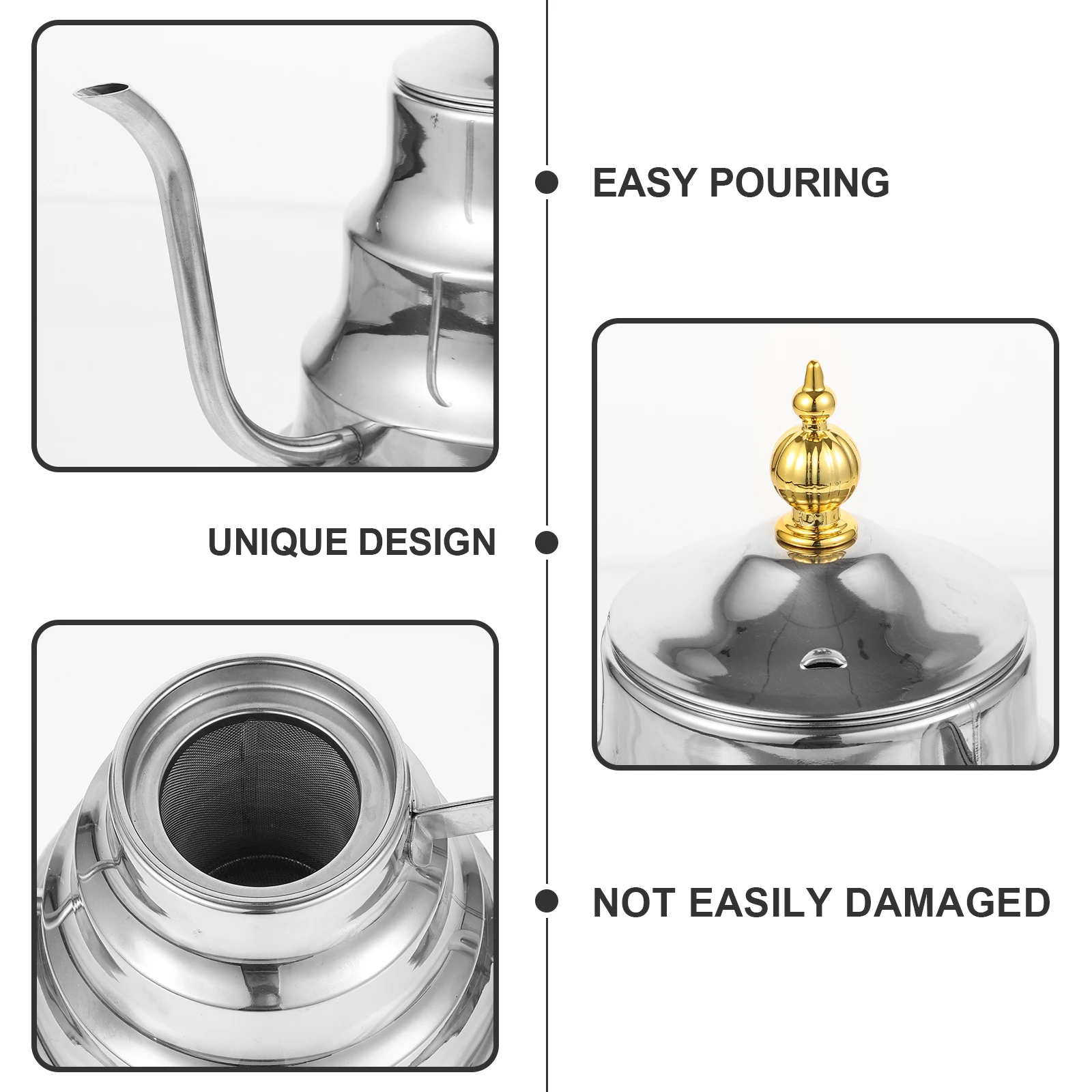 

Stainless Steel Teapot Stove Top Water Kettle Outdoor Metal Household Stovetop Small