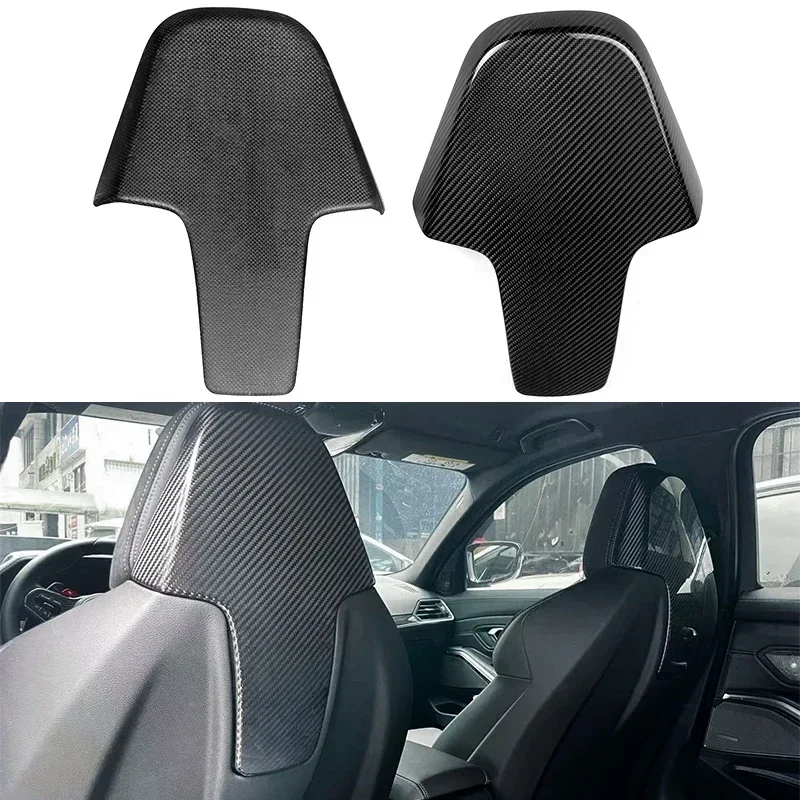 

New! For BMW M3 M4 G80 G82 G83 M8 F91 F92 F93 2021-2023 Dry Carbon Fiber Car Front Seat Back Trim Cover Interior Backrest Decora