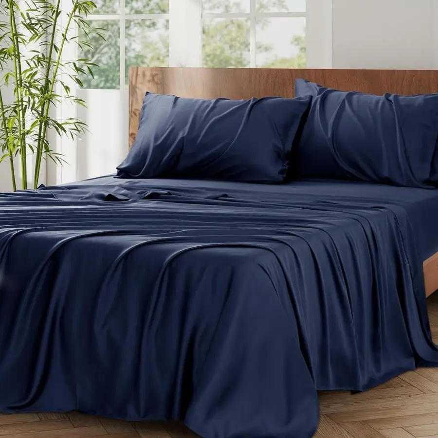 

Size Sheet Set, Cooling Fitted Sheet and Pillowcase Set, 100 Bamboo Fiber Fabric Sheet, Cooling Queen Sheets Set, Hotel Bed Shee