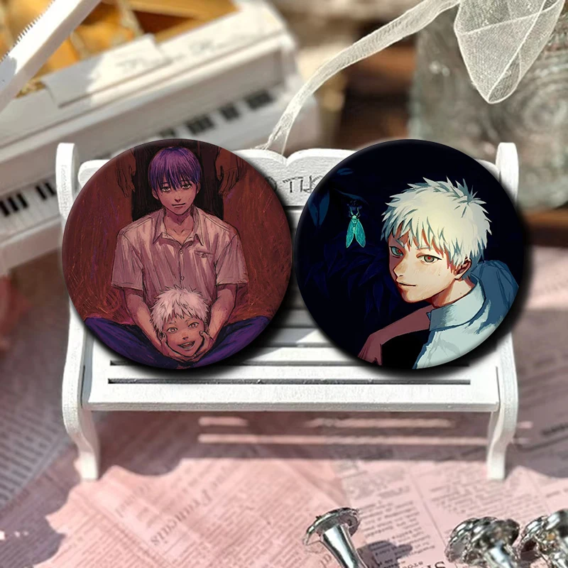 58MM Anime The Summer Hikaru Died Enamel Pins Cartoon Characters Round Badge on Backpack Clothing