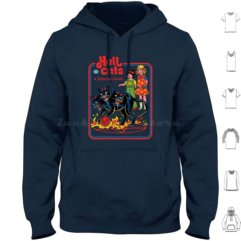

Толстовки с капюшоном Hell Cats с длинными рукавами Cat Hell Horror Забавные детские книги Ретро Винтаж 70-е 80-е Ностальгия Страшный кошмар Жуткий