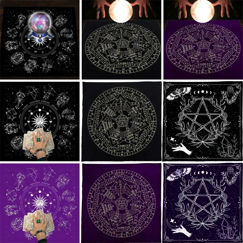 Tarot Clothes for Table Tarot Cloth Neutral Square Pendulum Divination Altar Game Mat Board Rune Astrology Oracles Tarot Pad