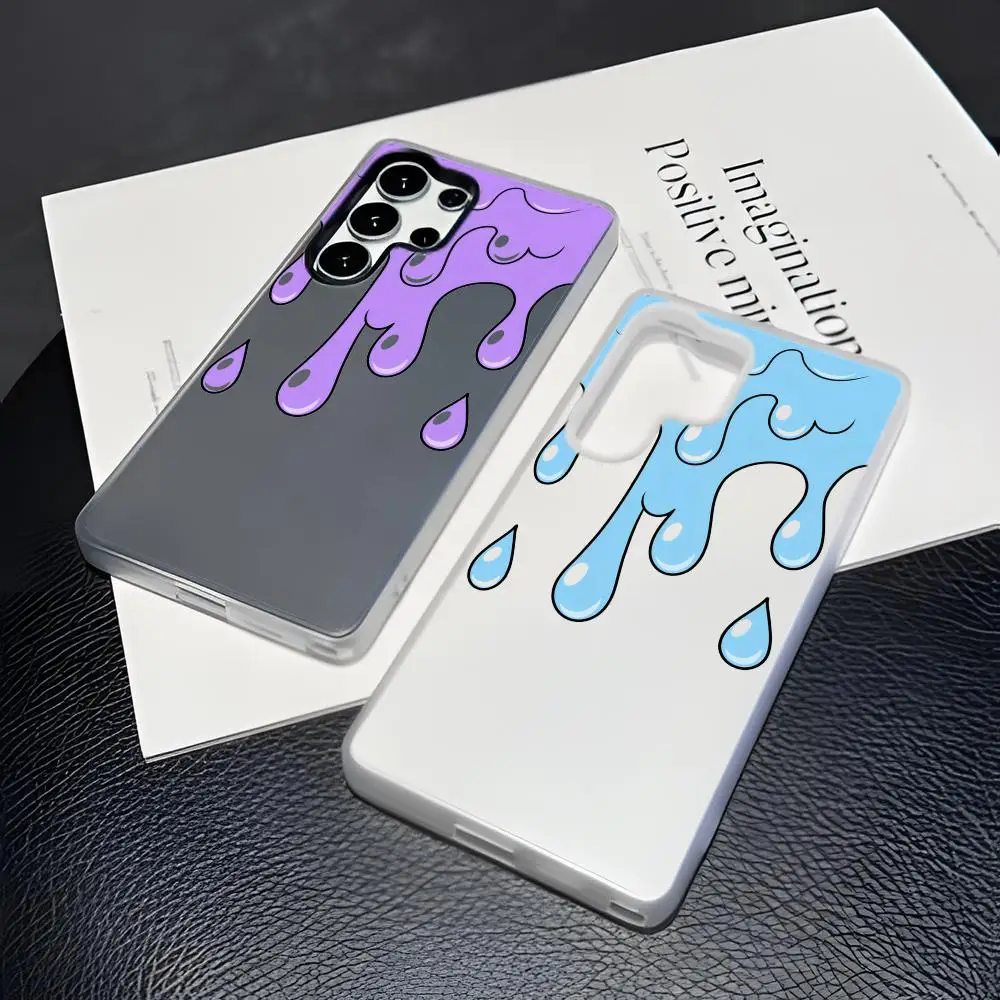 cartoon water drop Phone Case For Samsung S26 S25 S24 S23 Ultra Clear Jelly Soft TPU Phone Case Transparent Cover
