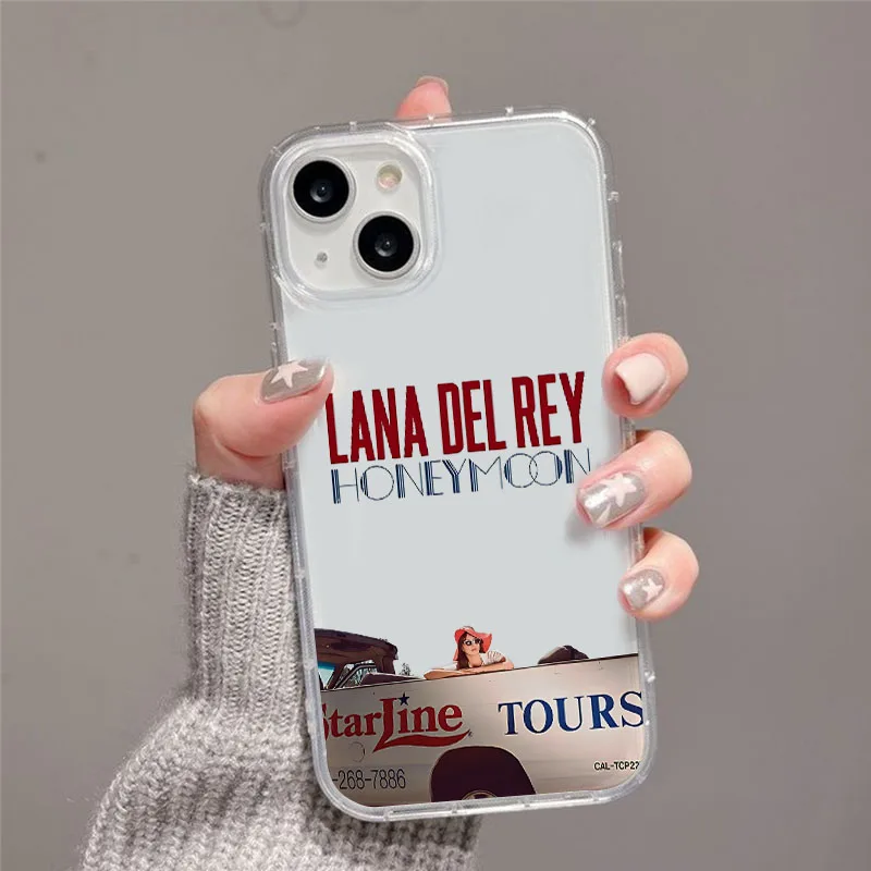 Singer Lana Del Rey Poster Clear Phone Case for iPhone 15 14 13 12 11 Pro Max Case Cover for Christmas Thanksgiving Gift