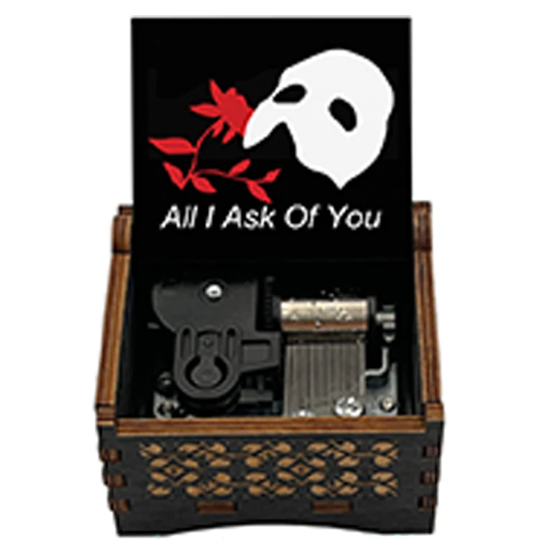 （The Phantom Of the Opera）Classic Songs《All I Ask of You》 Wooden Music Box Home Decoration Party Gifts For Friends