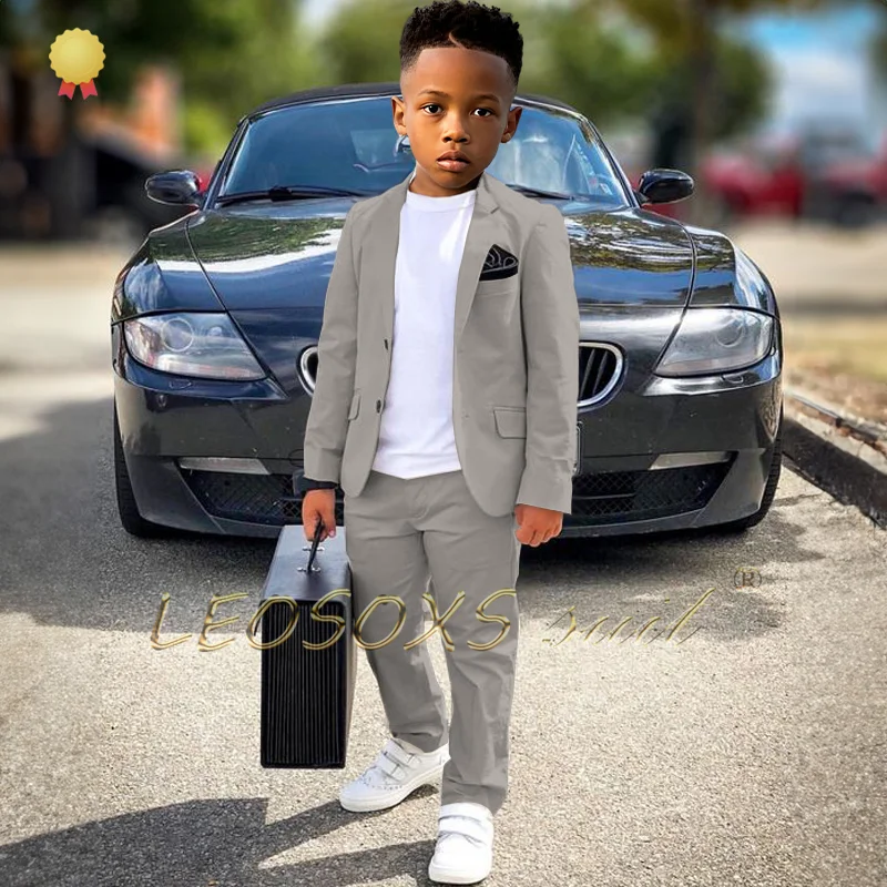 Boy's Ivory Linen Suit 2-Piece Set, Ages 3-16, Customized, Ideal for Events, Holidays, Gatherings, Celebrations, and Weddings