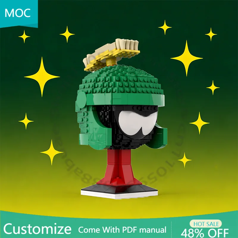 

795 PCS Helmet Model Marvin MOC Customize Modular Building Block Creative Design Design Kids Popular DIY Boys Assembly Toy Gift