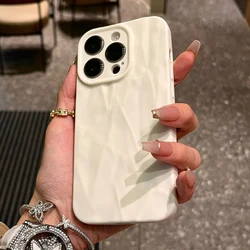 Luxury Silicone Fold Wrinkle Phone Case For iPhone 15 Plus 13 12 11 14 Pro Max X XR XS MAX 8 7 SE Soft Candy Color Full Cover