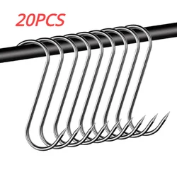 NEW Stainless Steel S Hooks with Sharp Tip Utensil Meat Hook Clothes Hanger Hanging Hooks for Butcher Shop Kitchen Baking Tools