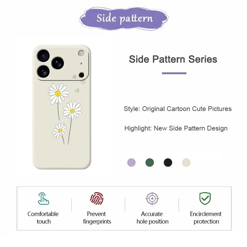 Custodia per telefono Fresh Daisy per iPhone 17 Pro Max 17 Air 16 15 14 13 12 11 Pro Max XS Max 7 8 Plus 16e 16 15 Plus TPU Cover Coque