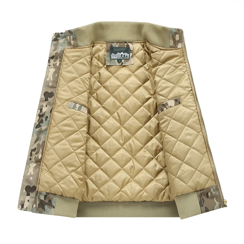 Winter Camouflage Thickening Outdoors Style Flight Suit Man Coats Stand Collar Leisure Jackets New Keep Warm Windproof Tops Man