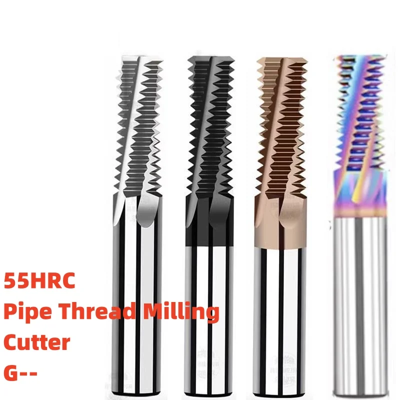 1PCS CNC 55HRC Full Flute Machine Solid Carbide Pipe Thread Milling Cutter BSP G1/16 1/8 1/4 3/8 1/2 5/8 Mills Cutter 1