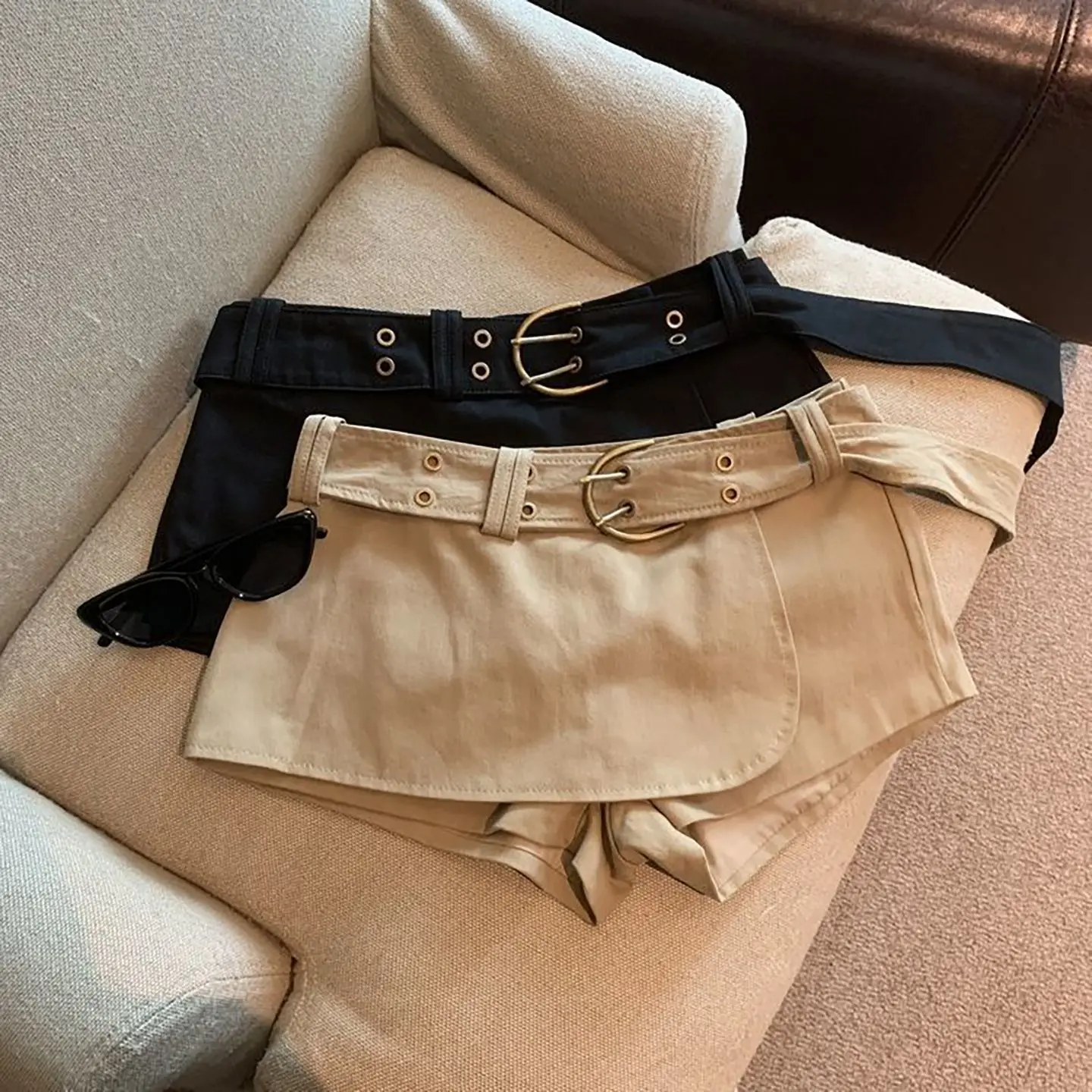 

American Retro Y2k Skirt Women Autumn New Anti-light Design Low Waist Short Skirt Culottes Mini Skirt