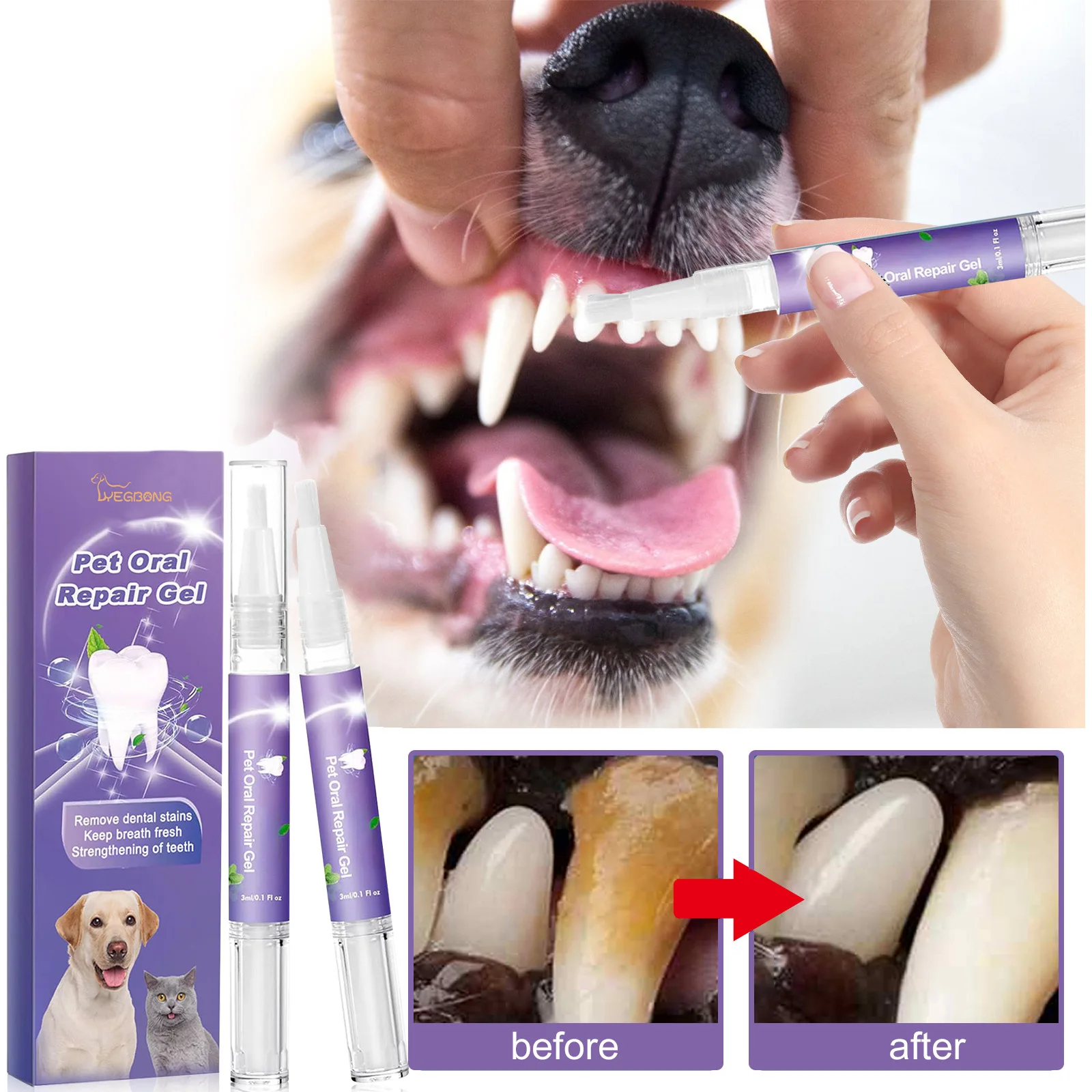 Cats Dogs Mouth Cleaning Gel Remove Tooth Stain Bad Breath Keep Fresh Natural Fragrance Pet Whitening Teeth Oral Care Supplies