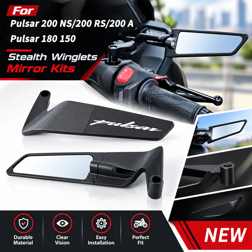Motorcycle Accessories New Adjustable CNC Rearview Mirror Fixed Wing Fit For Bajaj Pulsar 200 NS/200 RS/200 A Pulsar 180 150