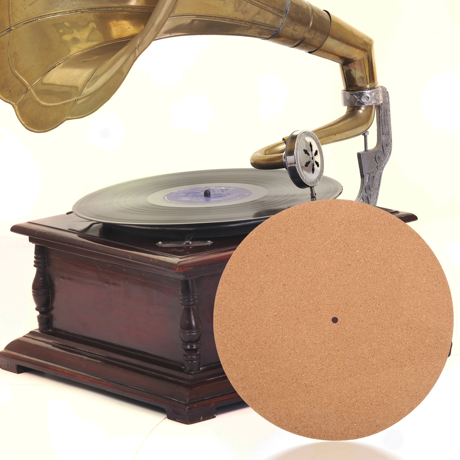 

12 Inch Vinyl Record Pad Turntable Mat Anti Static Cork Platter Slipmat for Phonograph Protects Records Reduces Scratches Fits