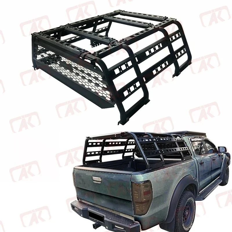 

Universal Adjustable Tub Ladder Rack Multifunction Steel Cer Cage Roof Rack for 4x4 Pickup Ranger Hilux Np300