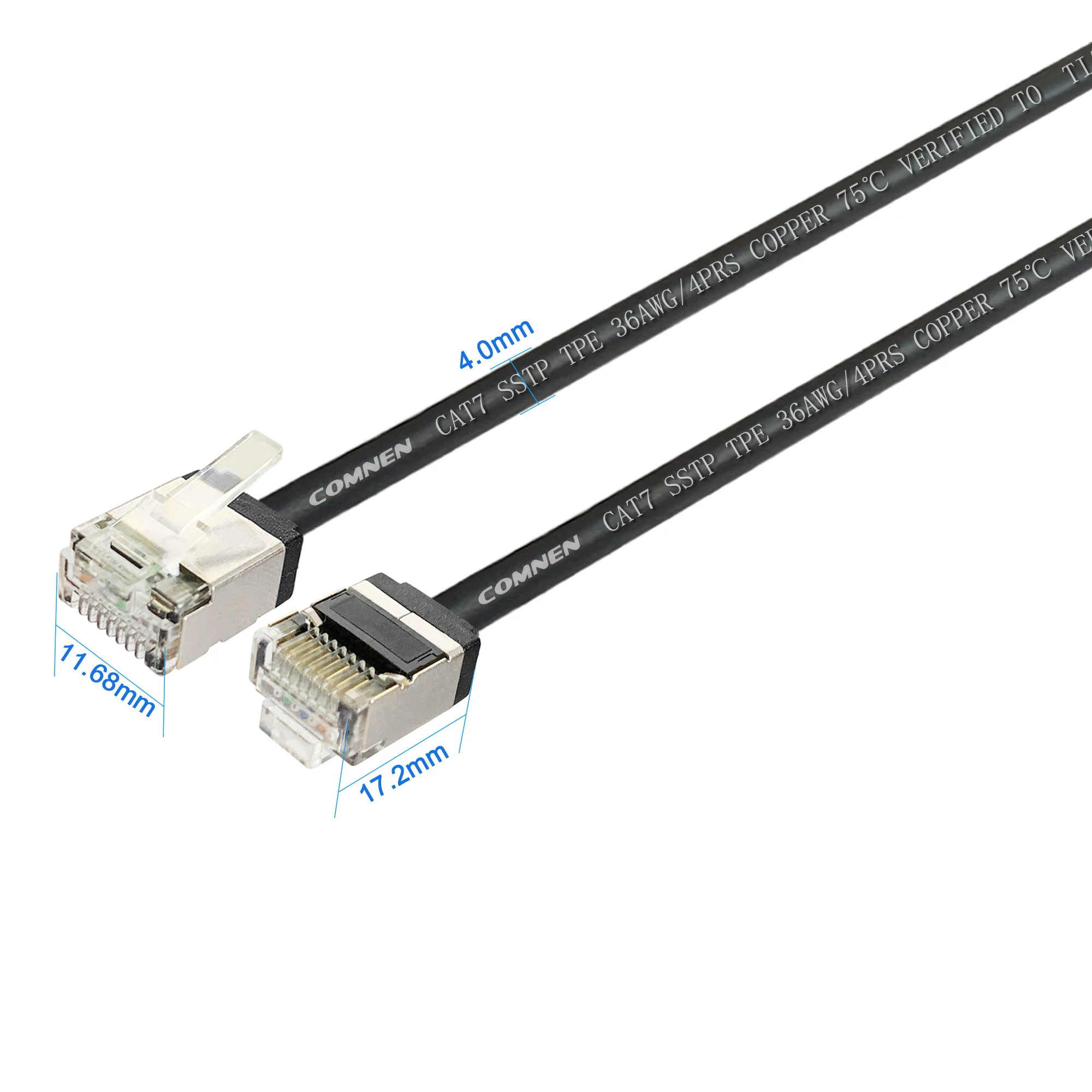 COMNEN Cat7 0.1m Ethernet Patch Cable rj45 4.0mm SSTP LAN CAT6 CAT6A internet Cable for ps5 Patch to Switch Router Ethernet