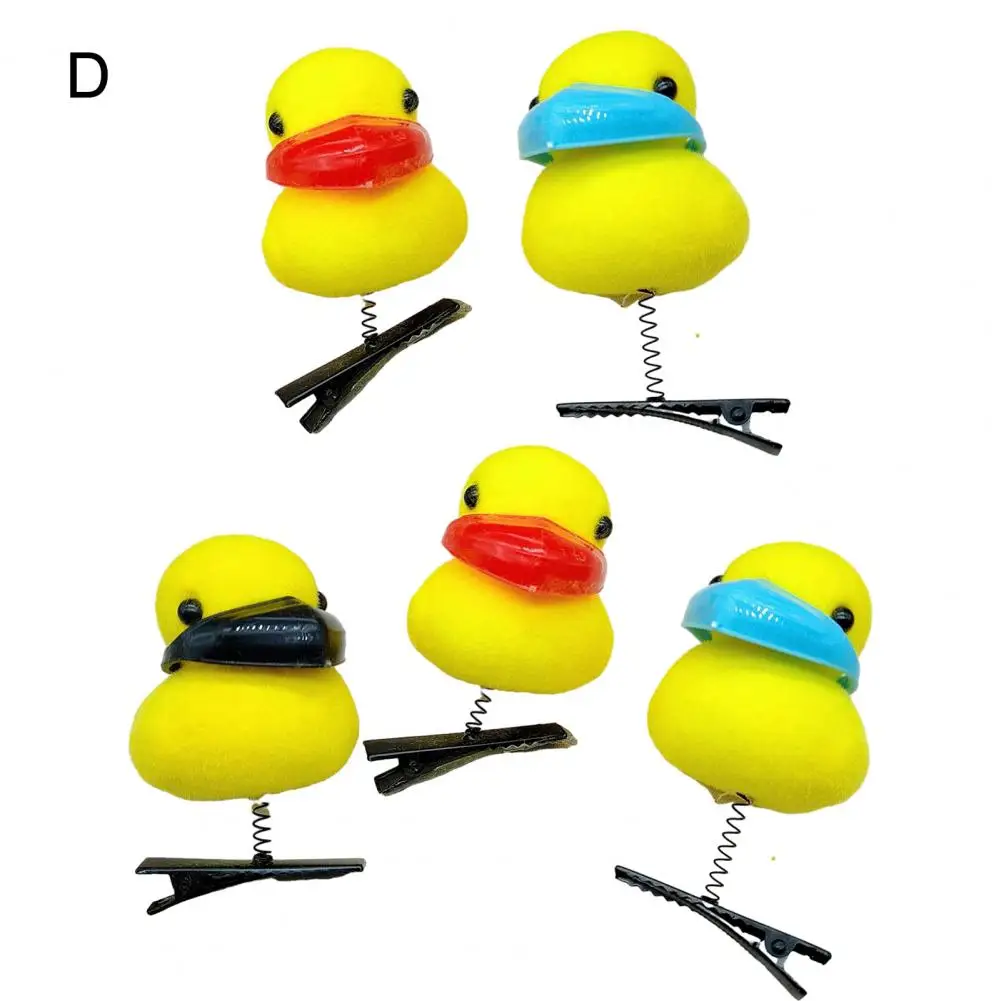 Girl Spring Hair Pin 5pcs Cute Plush Duck Hair Clip Set for Girls Funny Christmas Gift Little Yellow Duck Hairpin for Children