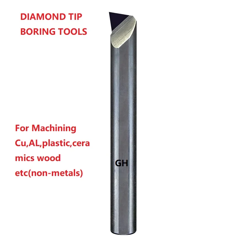 PCD عمود تخريم بت 6 مللي متر ثقب مملة أداة لمعالجة الألومنيوم النحاس تحولت مخرطة S تتحمل القاطع مع الجسم الصلب OEM للتخصيص