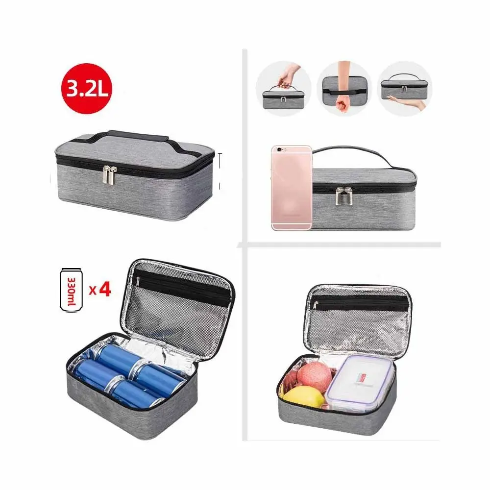 Home Large Capacity Portable Thermal Bag Oxford Cloth Thickened Lunch Bag Reusable Mini Insulated Cooler Bag Outdoor Picnic