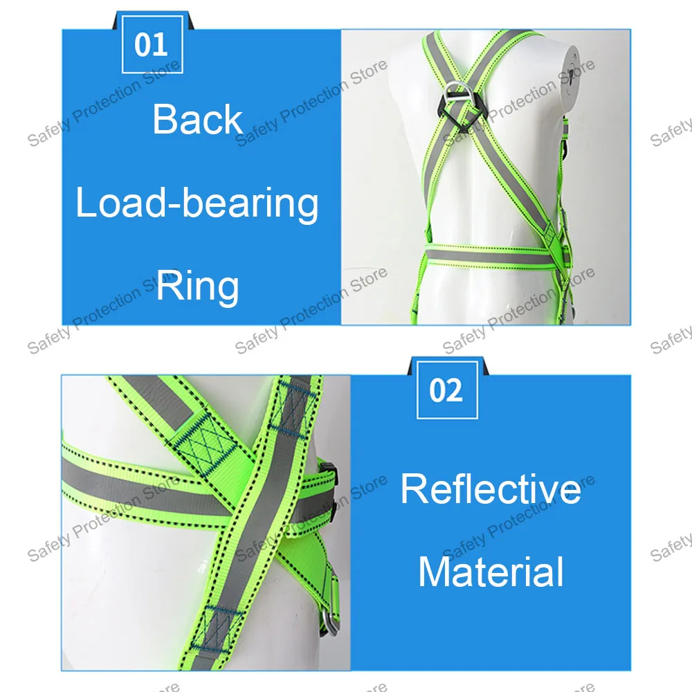 High Altitude Work Safety Harness Full Body Five-point Safety Belt Reflective Outdoor Training Construction Protective Equipment