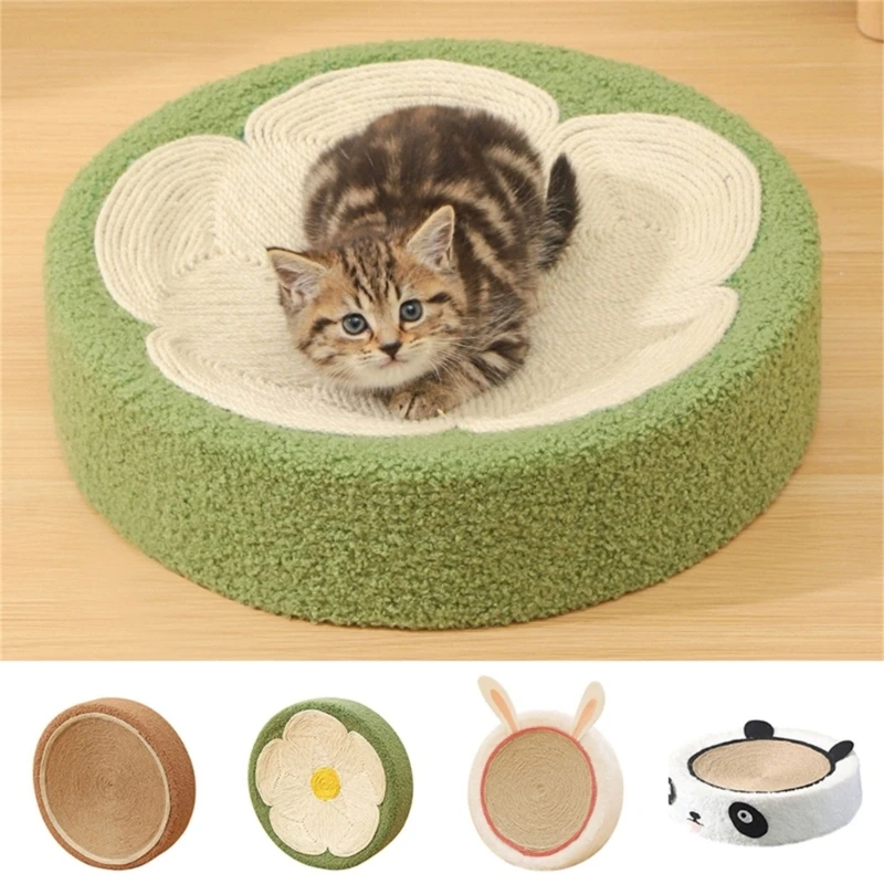 LXAF Cat Scratcher Board Toy Kitten Scratch Board SisalHemp Lounges Bed Round Scratching Post Bed Small Cat Claw Training Pad