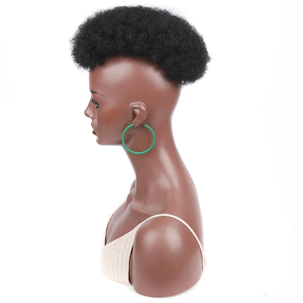 Nakładki do włosów dla kobiet Mężczyźni Kawałki włosów do przerzedzania włosów z 4 klipsami w Wiglet Syntetyczne Afro Kinky Curly Perpee Extensions