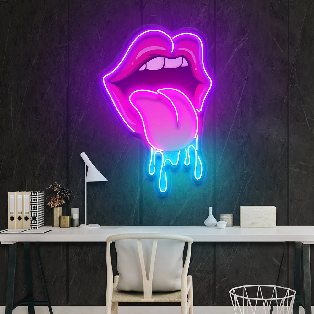 Bear Neon Sign Cute Anime Personalized Neon Bedroom Gaming Room Home Wall Decoration UV Printing Lights Custom Led Light Signs