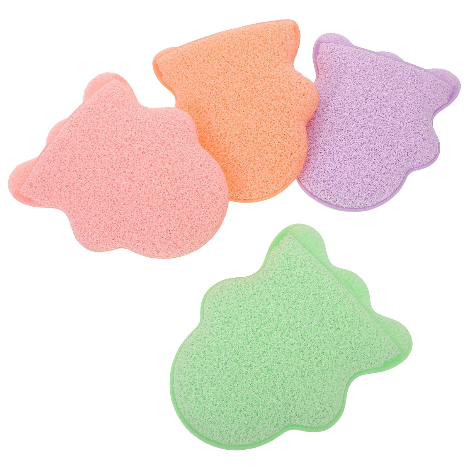 

4pcs Thickened Face Scrubber Sponges Deep Cleansing Makeup Remover Cotton Skincare Applicator Facial Cleaning for Sensitive