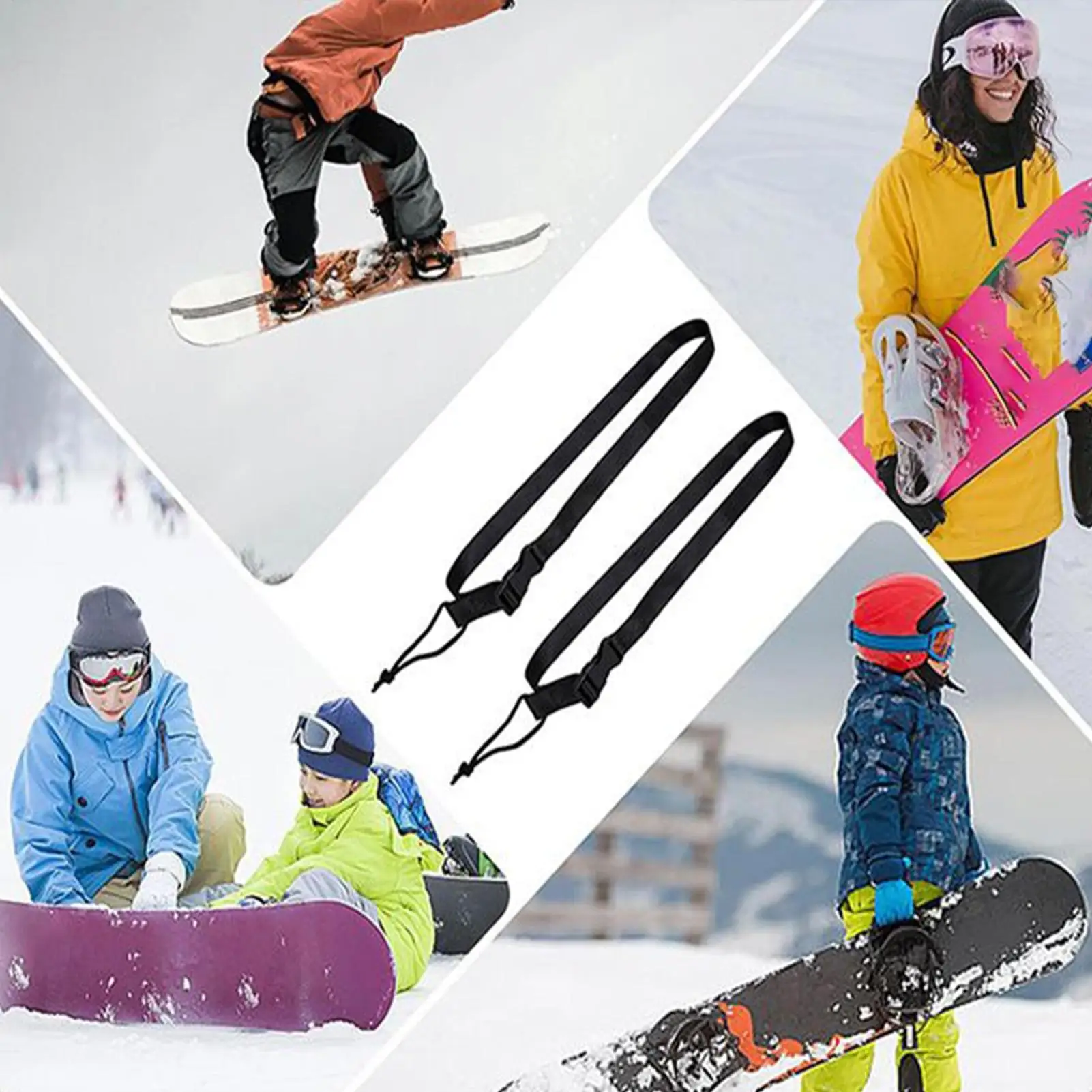 

Ski Carrying Strap 2 Pieces Adjustable Sling For Women Men Snowboard Strap Women Men Winter Outdoor Skiing Gear Equipment