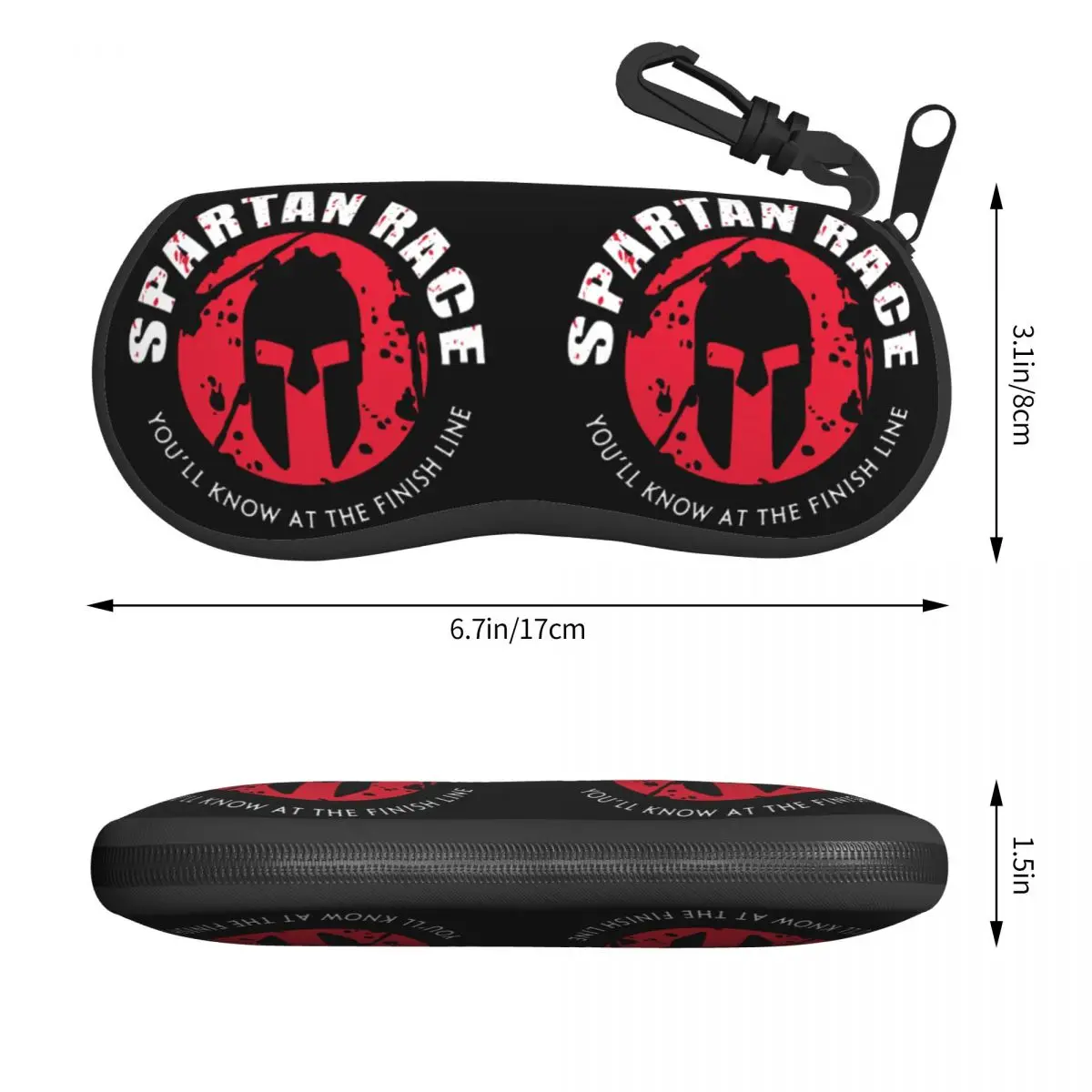 Custom Large Spartan Race Logo Shell Glasses Case Unisex Travel Eyeglasses Case Sunglasses Protector Box