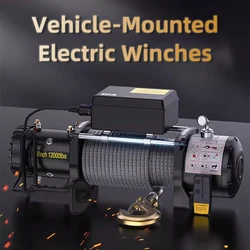 Waterproofing Electric Winch Car Mounted Small Crane Off-road Automotive Self-Help Electric Hoist Winch Extractor 12V 24V