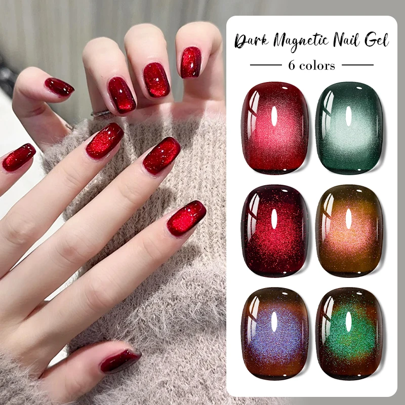 13個入り 猫柄 マグネットジェル＆カラージェルネイルポリッシュセット マグネットスティック付き セミパーマネント ソークオフ UV/LEDジェルネイル DIYネイルアート