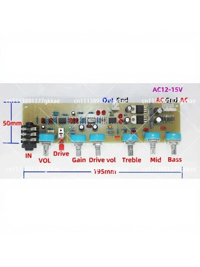 Guitar Amp Overload Distortion Preamp Board Driver Tuning Effect Pedal