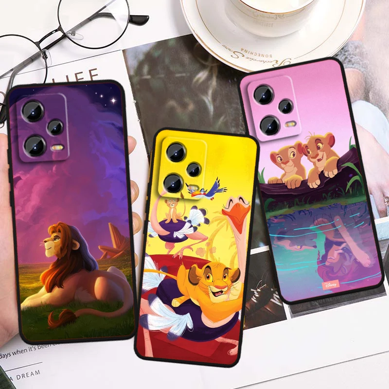 Disney Cartoon The Lion King For Xiaomi Redmi Note 13 12R 12 12S Turbo 11 11T 11S 10 10S Pro Plus 5G Black TPU Phone Case